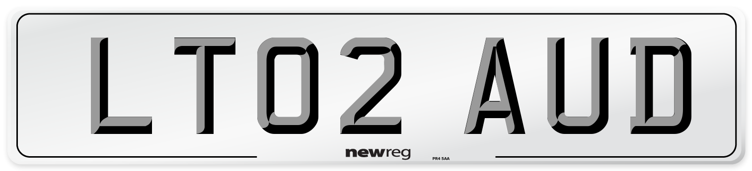 LT02 AUD Number Plate from New Reg